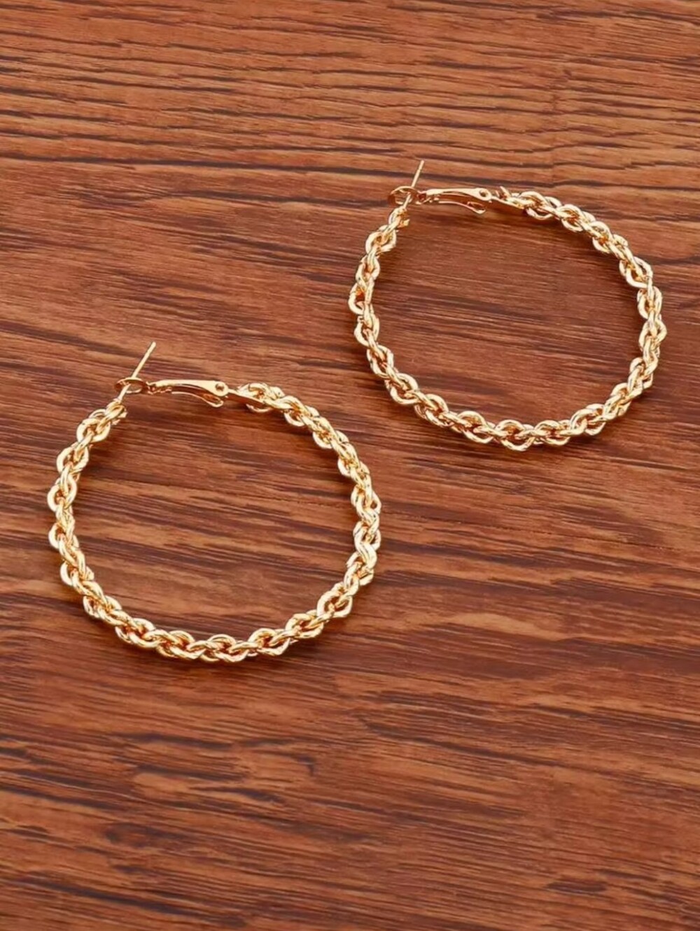 NEW Gold Twist Hoop Earrings